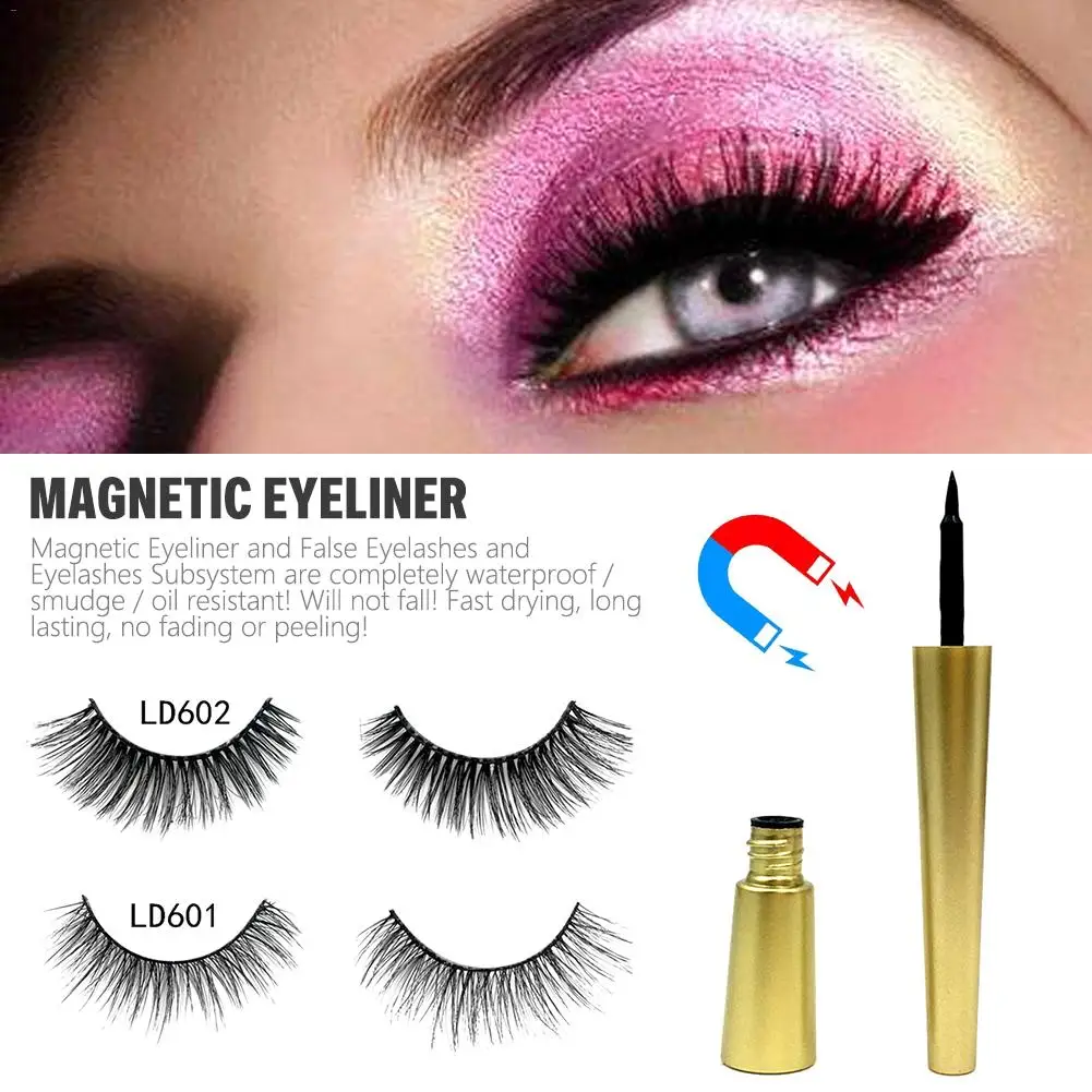 

6D Magnetic Eyeliner Magnet 5 Magnetic False Eyelashes Natural Full Eye Magnet Eyelashes Ultra-thin Reusable And Handmade