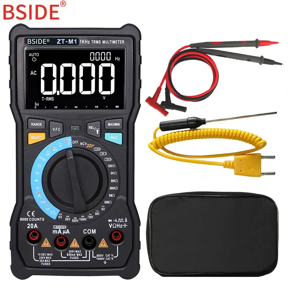

Digital Multimeter BSIDE ZT-M1 Auto Manual Digital Multimeter TRMS 8000 3-Line Display VFC Tester