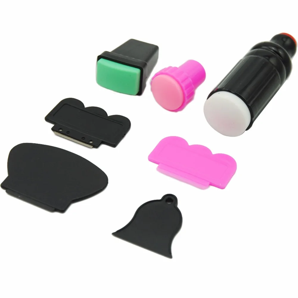 New Nail Art Gel Stamper Set Double Rubber Scraper Nail Art Tools kit