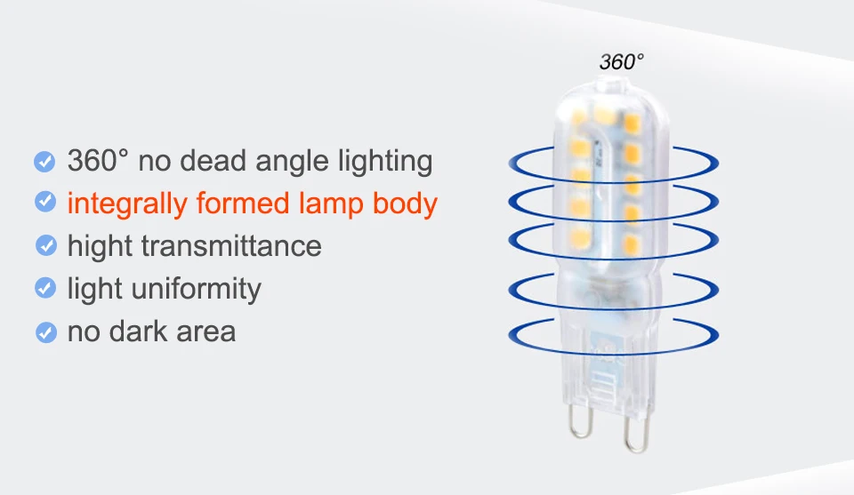 Mini G9 Led Light AC 220V bulb SMD 2835 Spotlight For Crystal Chandelier Replace 30W 40W 50W Halogen (10)