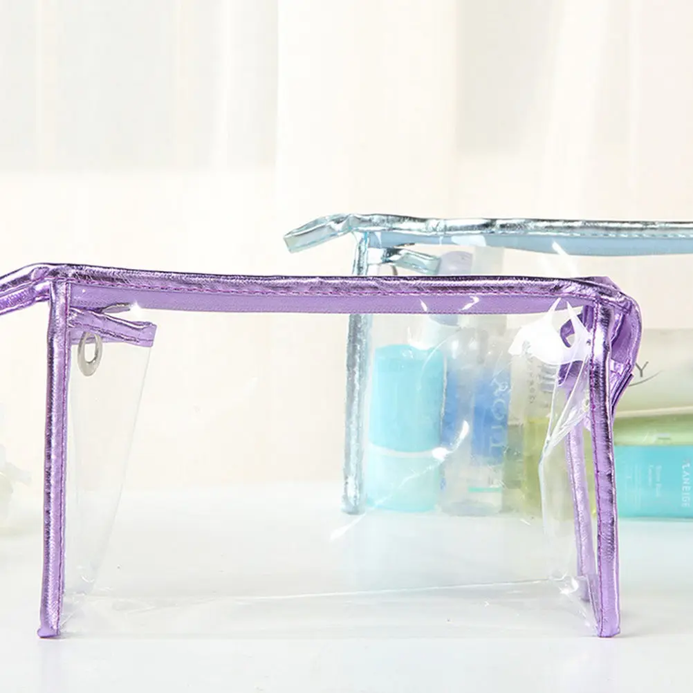 1 шт. ПВХ прозрачный мешок Водонепроницаемый пенал для ручек Сумки - Цвет: Фиолетовый