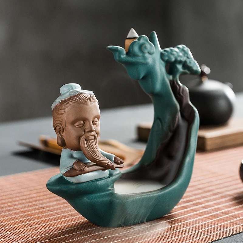 

Ceramic Backflow Incense Burner Aromatherapy Pedestal Decoration Placed Home Indoor Coffee Table Porcelain Accessories