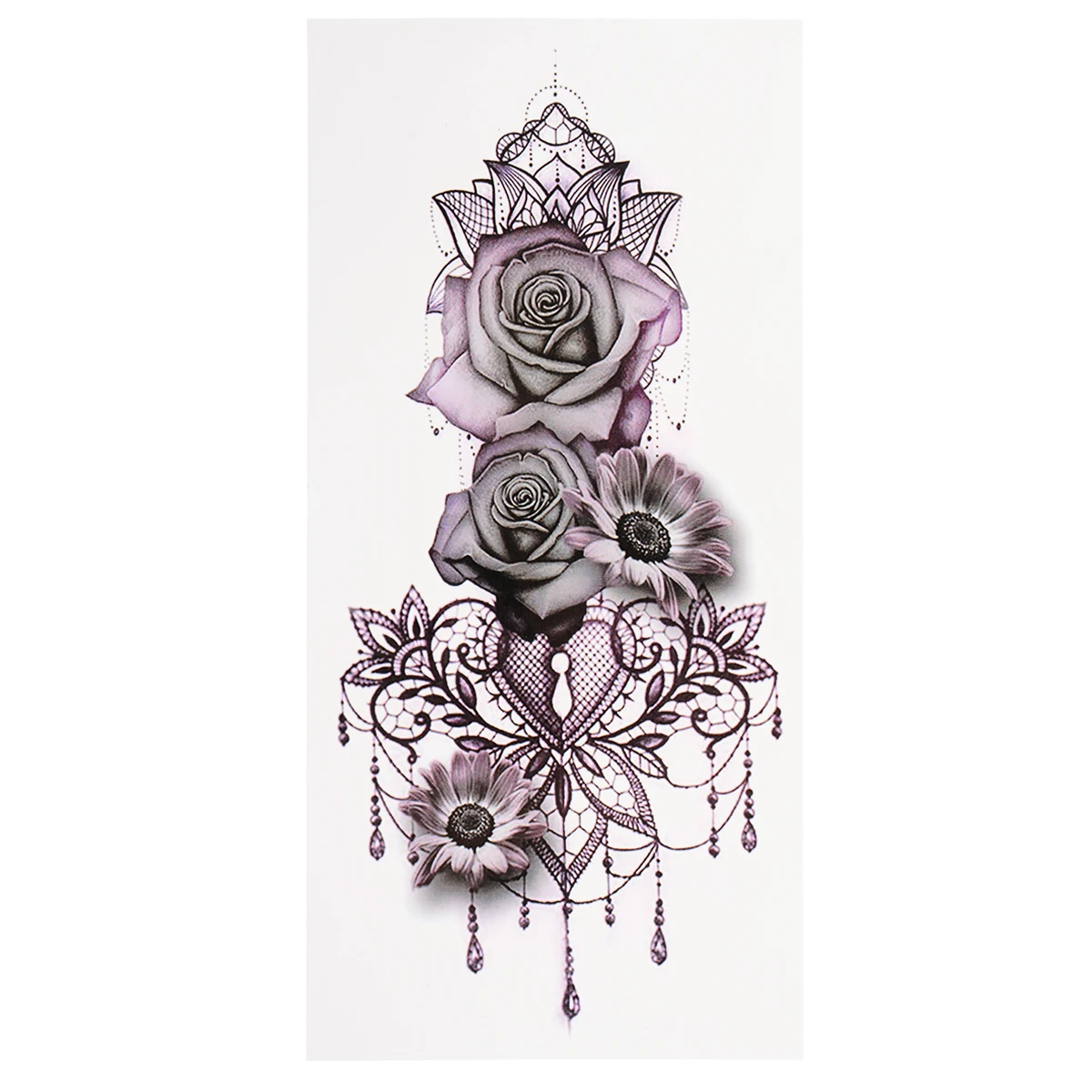 Womens Removable Waterproof Temporary Flower Tattoo Stickers Body Art Arm Legs Charming Body Art