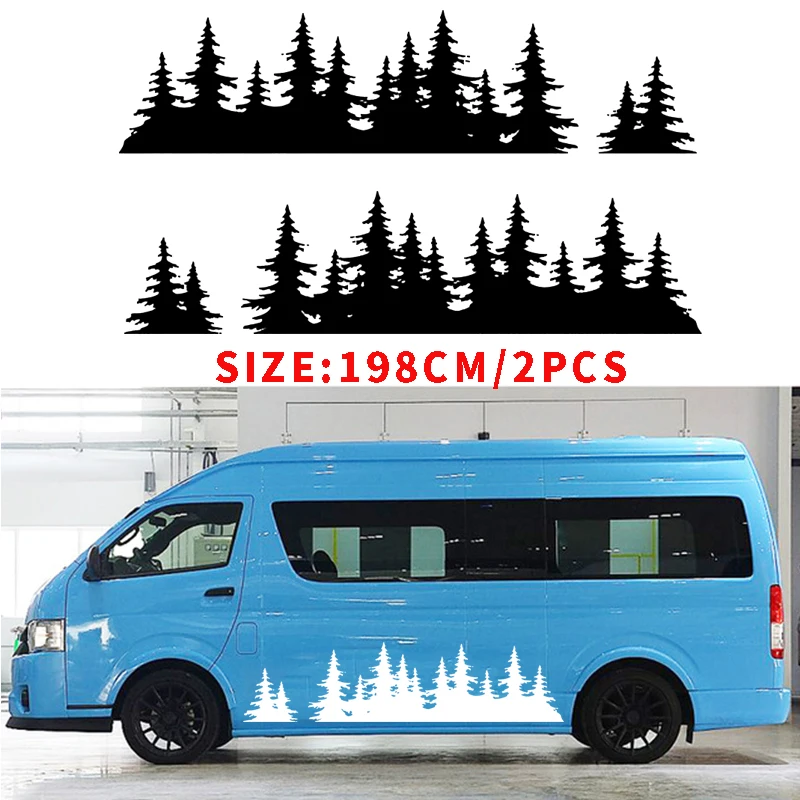 

Automobile 2x FOR Mountain Decal Tree forest Graphic door or body panel custom Vinyl car Sticker Camp car styling