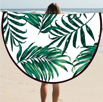 

Tassel round bath towel yoga mat imitation silk beach towel blanket sun protection shawl beach towel st06-72