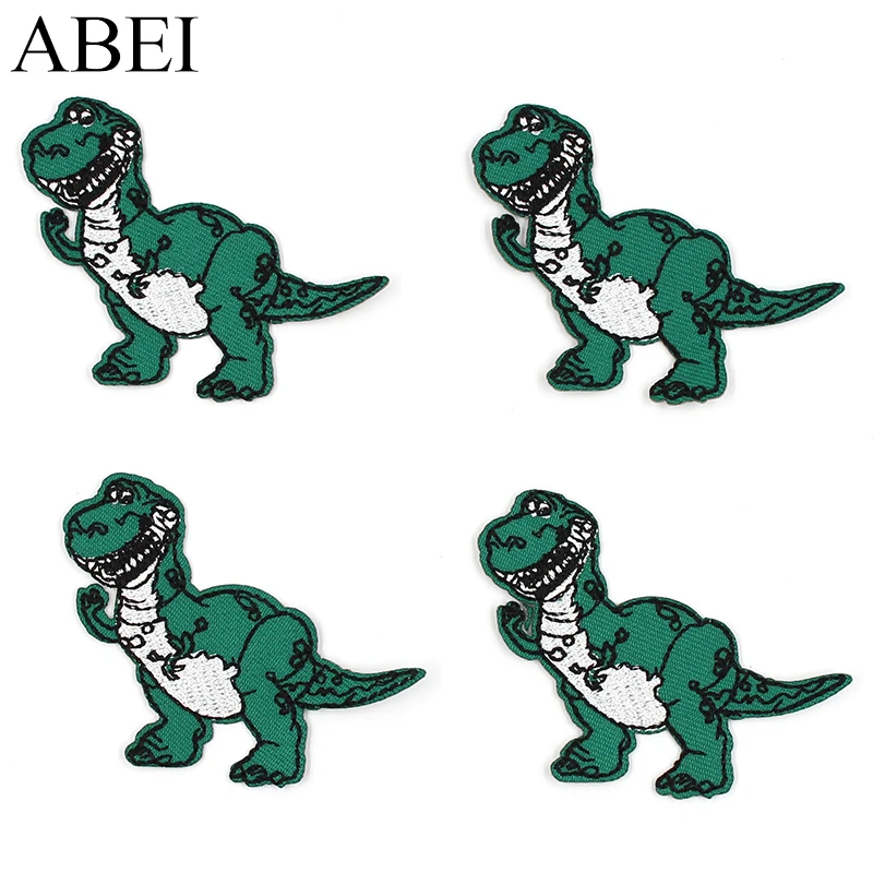 10pcs/lot Embroidered Dinosaur Patches Iron On Cartoon Animal Appliqued