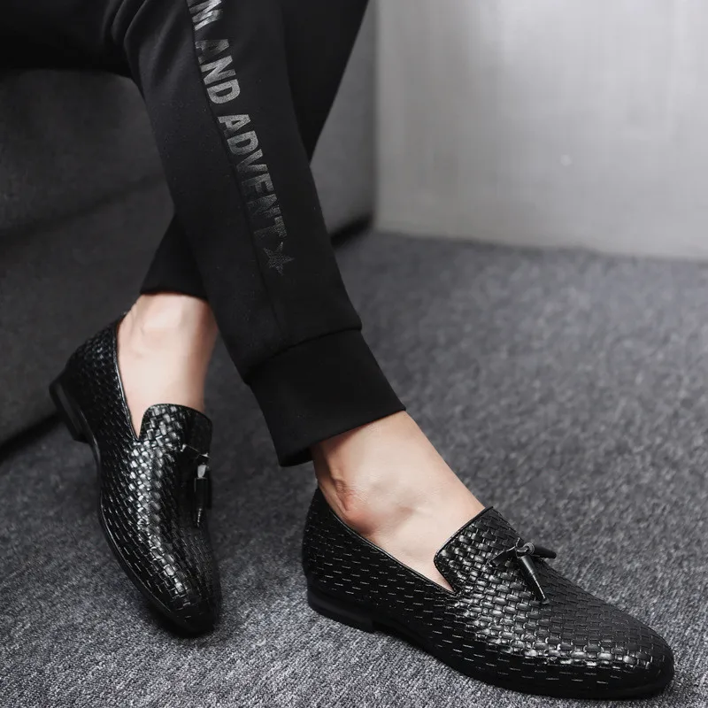 Merkmak Brand Men Shoes 2018 New Breathable Comfortable Men Loafers Tassel Weave Men's Flats Men Casual Shoes Big Size 48