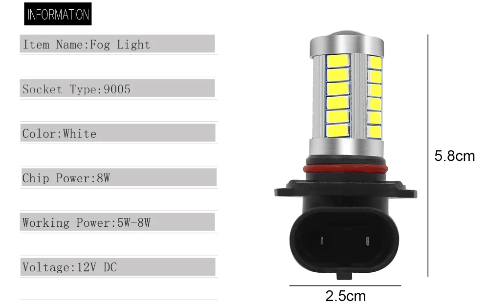 1 шт. HB3 HB4 9006 9005 33 SMD 5630 Светодиодная лампа для автомобиля с поворотным тормозом, автомобильная лампа заднего хода, белые лампы для автомобиля