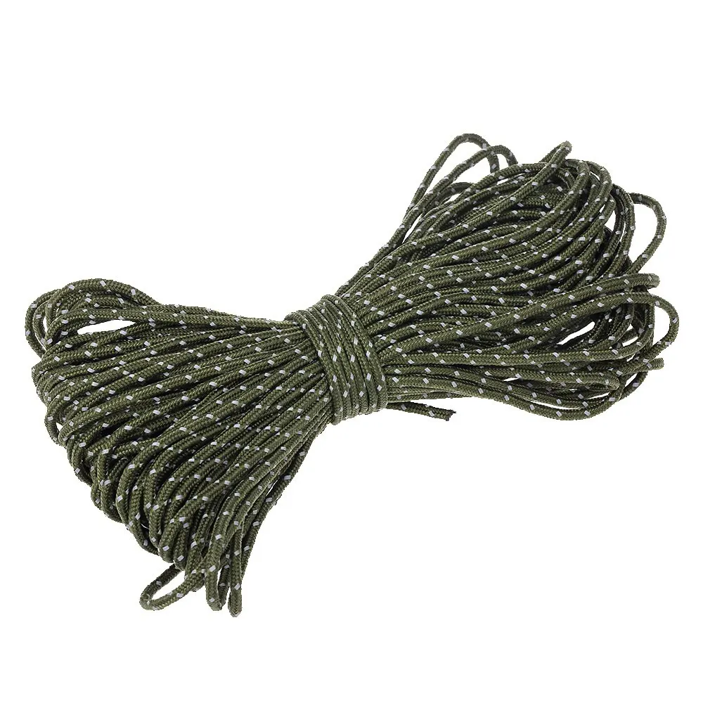 army green Lixada 20 м отражающая веревка Паракорд шнур палаточная витая веревка фиксированная веревка рыболовный открытый ремень с зубчиками 1 внутренняя нить для кемпинга тент - Цвет: army green