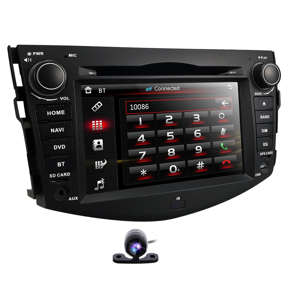 Discount 7 Inch  HD Touch screen car radio dvd player 2 din audio GPS  for Toyota RAV4 2006-2012 stereo Bluetooth SWC USB SD Camera 4
