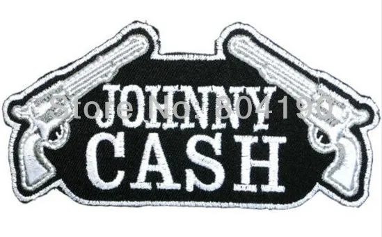 

JOHNNY CASH Guns Country Music Iron On/Sew On Patch Tshirt TRANSFER MOTIF APPLIQUE Rock Punk Badge