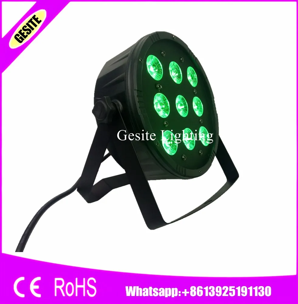 

24pcs/lot CREE LED Par 9x12W RGBW 4IN1 LED Luxury DMX 4/8 Channels Led Flat Par Can Professional DMX Disco DJ Stage Effect Light