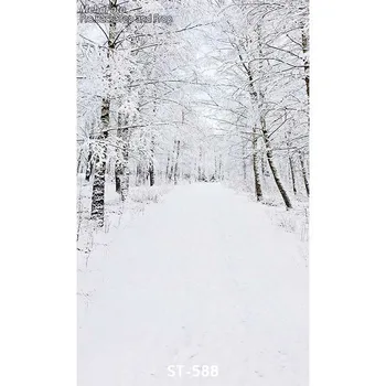 

Snow Forest Tree photo studio background Vinyl cloth High quality Computer printed wedding photo snowscape backdrop