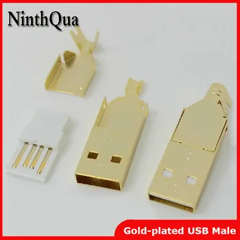 

1pcs usb connector gold plating DIY USB 2.0 A type male plug connector wire bonding