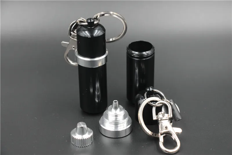 2pcs Mini portable metal kerosene oil FLUID can with key chain for lighters silver lighter fuel
