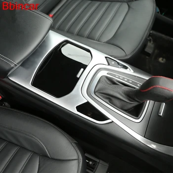 

Bbincar Auto Accessories ABS Chrome Matte Front Water Cup Holder Bottle Organizer Garish Bezels For Ford Edge 2015