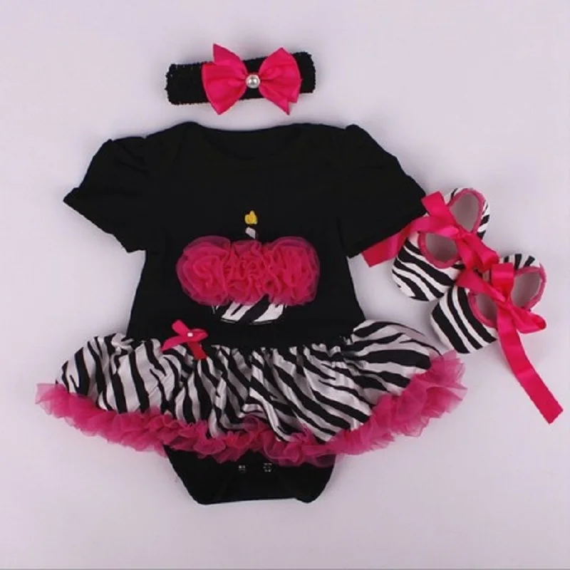 Для маленьких девочек на день рождения Комплекты одежды для девочек Комбинезон платье 3 шт. хлопчатобумажный детский спортивный костюм рождественские вечерние Одежда - Цвет: cake