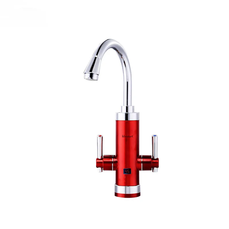 Double Switch Instant Tankless Water Heater Faucet 360 Degree Rotatable Pipe Hot Water Kitchen Hydrant Fast Heat Water Bib Taps