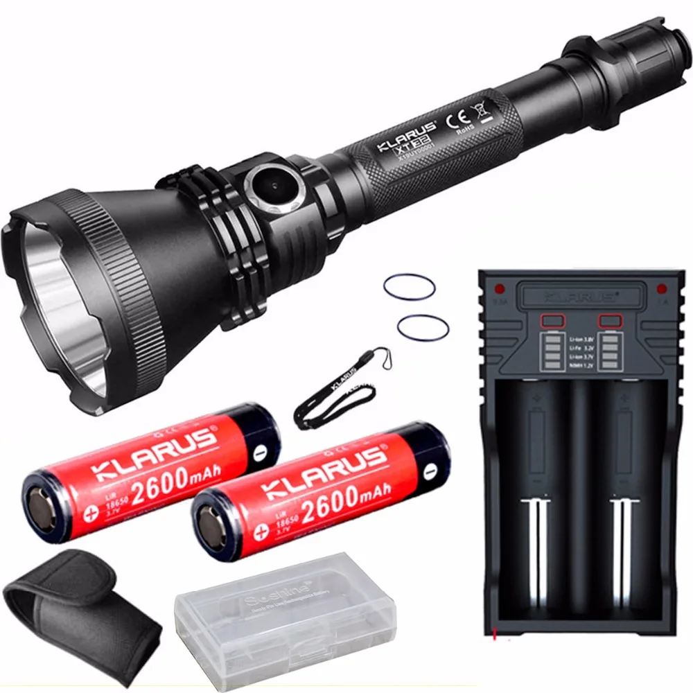 

Hunting flashlight KLARUS XT32 Kit CREE XP-L HI V3 LED max. 1200lm beam distance 1000 meters torch + 2 * batteries + K2 charger