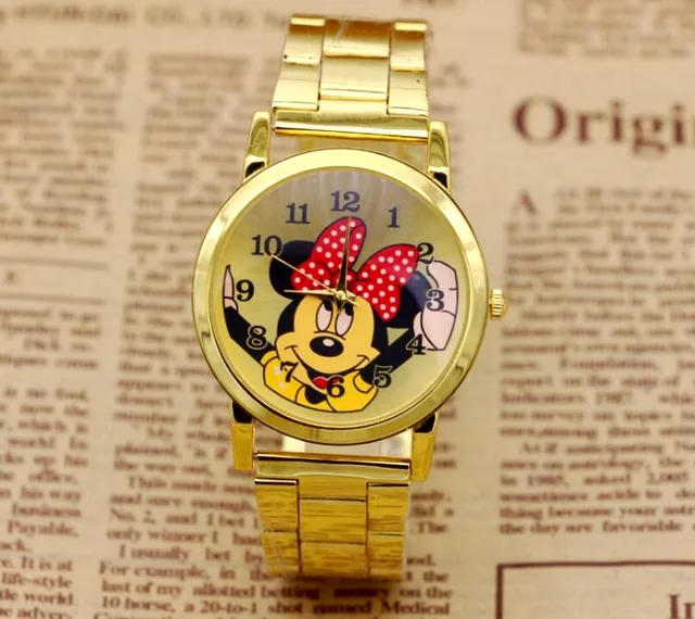 New Fashion Mouse Delicate hollow dial strap wristwatches quartz watch women rhi New Fashion Mouse Delicate hollow dial strap wristwatches quartz watch women rhi