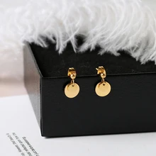 YUN RUO Новое поступление модные простые круглые серьги-гвоздики линии розового золотистого цвета женский подарок титановая сталь хорошее ювелирное изделие не выцветает