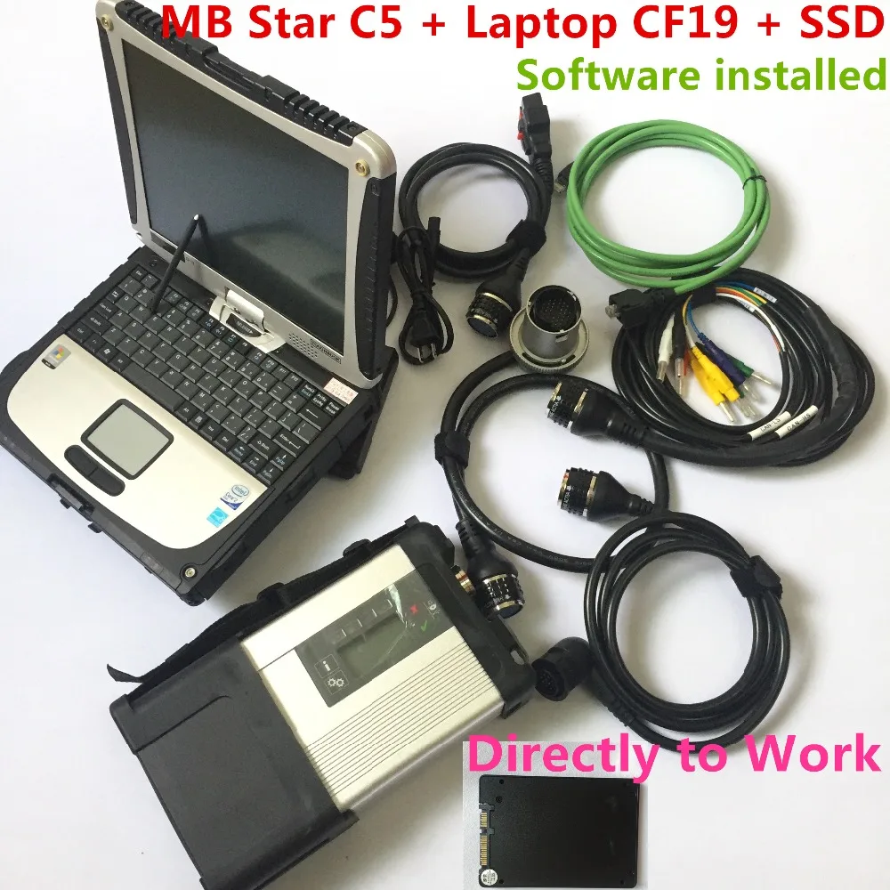 Диагностический инструмент MB Star C5 SD Connect V2020.09 Plus ноутбук cf19 + HDD/SSD Mb Vedia.mo/DTS