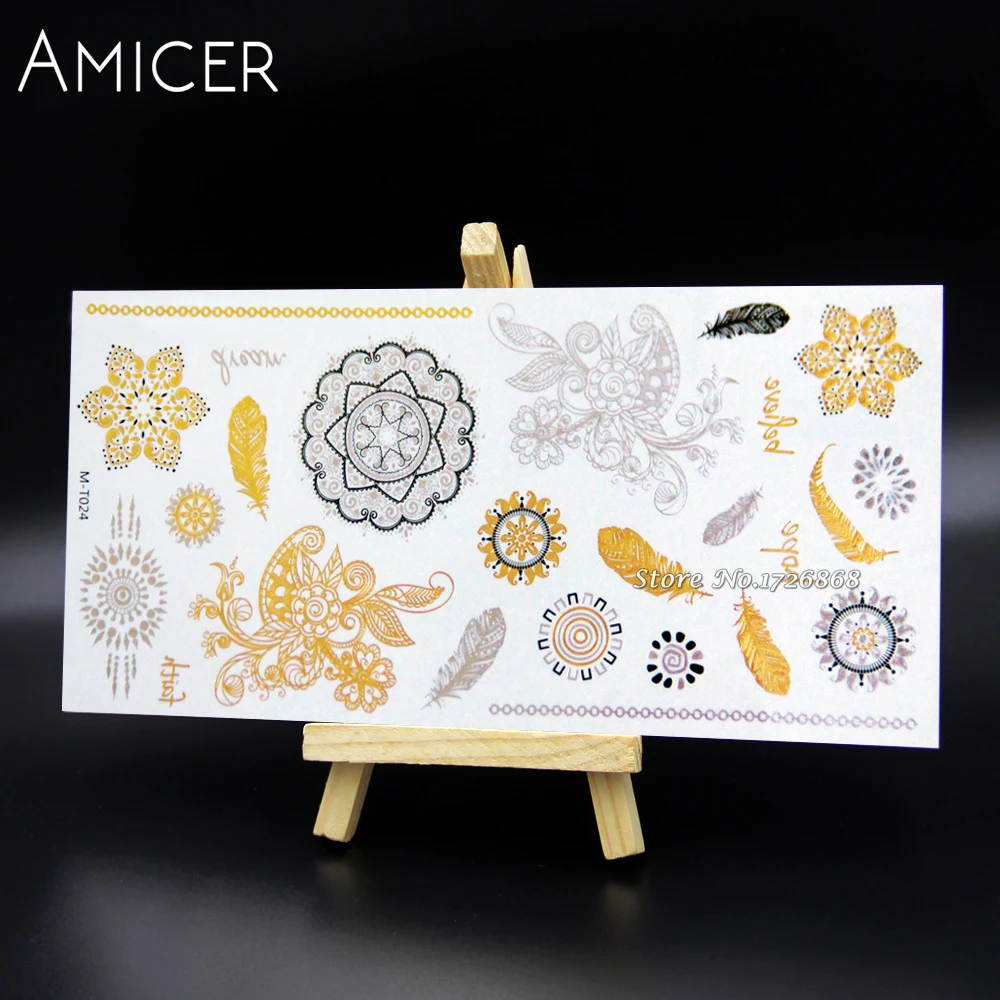 New Metallic Water Transfer Gold Silver men Body spray Art Temporary Tattoo sex products Flash Sticker For Women