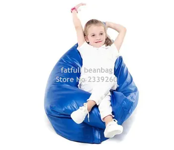 

Cover only No Filler - PU leather bean bag chair, Junior outdoor waterproof beanbag lounge chaise , dirt resistant bean cushion