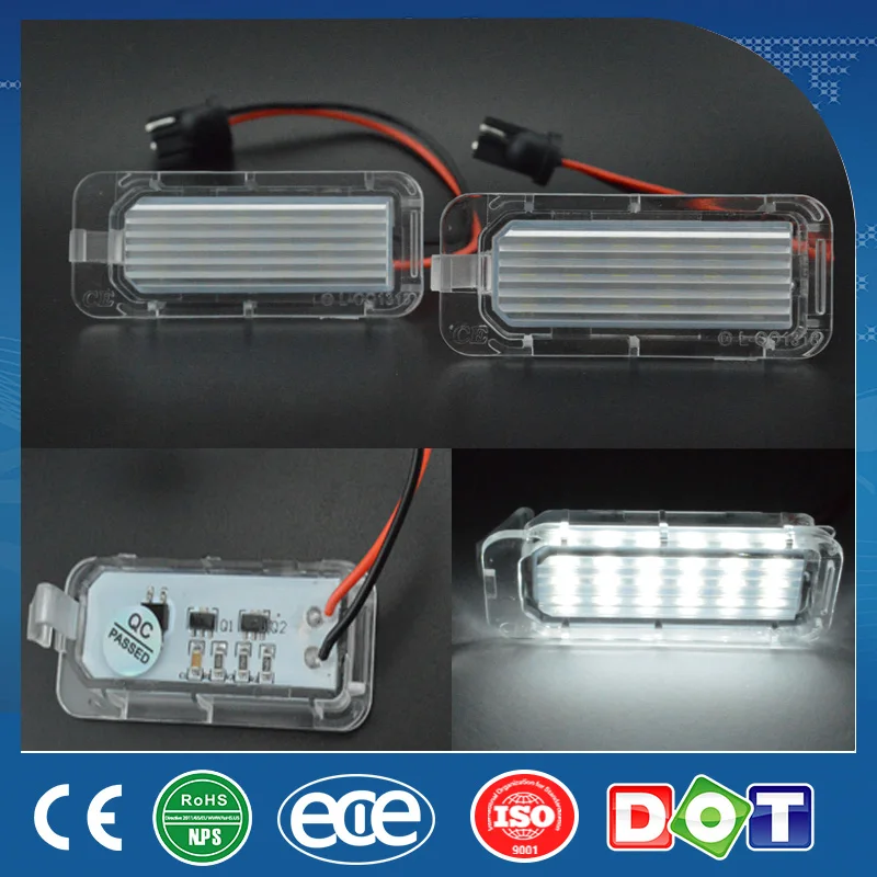 Белый 12 В ошибок LED Подсветка регистрационного номера Лампы для мотоциклов Ford Focus