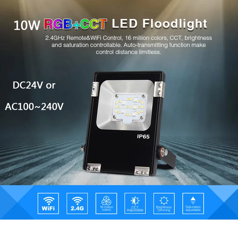 

Miboxer FUTT05/FUTT06 DC24V AC100~240V 10W RGB+CCT RGB+CCT LED Flood light IP65 Waterproof Outdoor Lighting For Garden