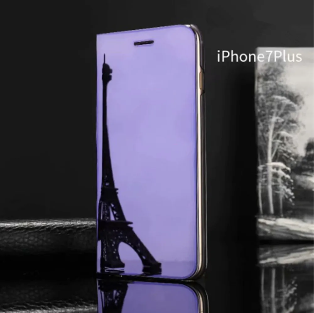 Case on for iphone 5 5s SE plating Mirror Flip wallet for iphone 6 6s 7 8 stand phone case for iphone 6 7 8 plus cover 4 (10)