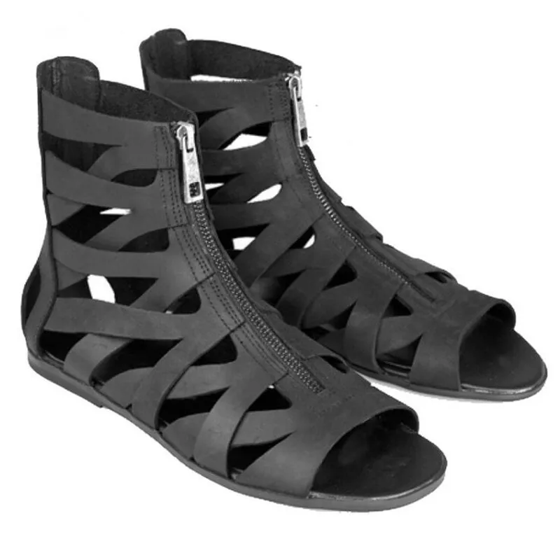 Shoes Bootie Oco Com Casual Moda as 2019 Show As Verão Gladiador Design Homens Frontal Chaussure Botas Show Homme Sandálias Zíper Out xwPCqPfzgn