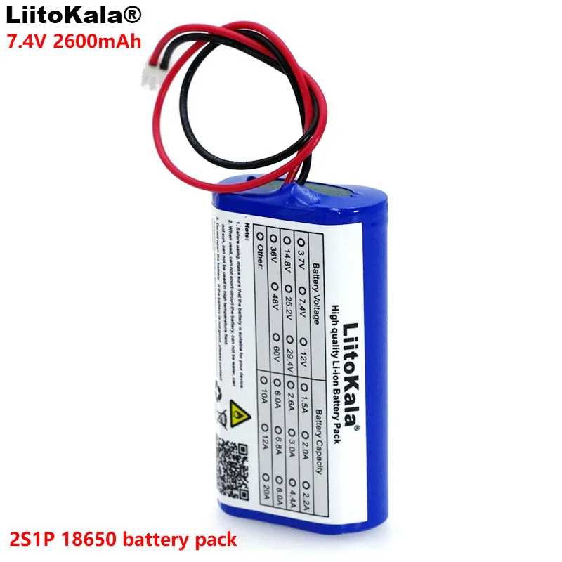 LiitoKala 7,2 В/7,4 В/8,4 в 18650 литиевая батарея 2600 мА аккумуляторная батарея мегафон защита динамика