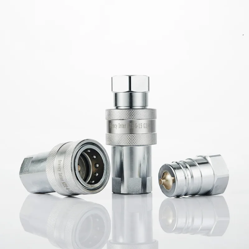 

1 Set 1/8 1/4 3/8 1/2 3/4 1 M10X1 M14X1.5 carbon steel Quick Disconnect Hydraulic Couplings / Couplers Close Type Quick Coupling
