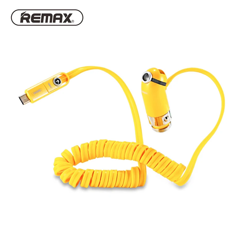Автомобильное зарядное устройство Remax 2.4A USB с кабелем 2 в 1 быстрая зарядка для