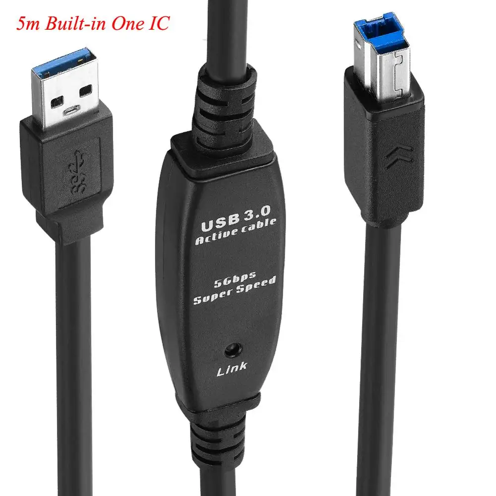 Lballist USB 3 0 кабель для принтера встроенный микросхема IC тип A штекер Тип B в фольге