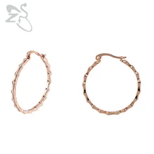 ZS небольшие серьги обруча для Для женщин розового золота серьги Модные украшения Brinco Кристалл Обручи Серьги Мода креольский букле d'oreille