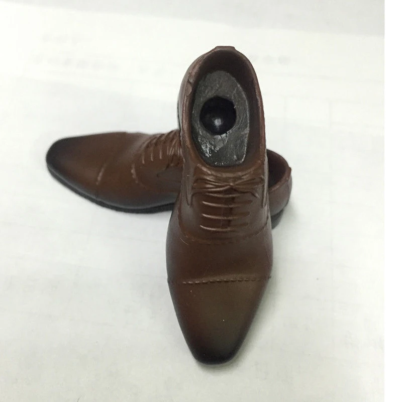 Черный коричневый 1/6 Масштаб фигурку аксессуары коричневый Пластик кожаные ботинки с формы стопы внутри для совместного мужской фигуры тела