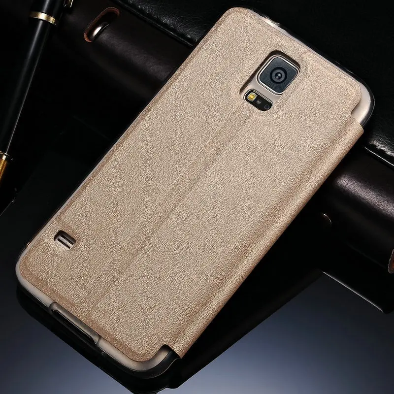 Кожаный чехол книжка TANZ с окошком для просмотра Samsung Galaxy S5 S3 S4 G530 функцией