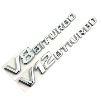 

3D for AMG Car Sticker V12 V8 BITURBO Logo Emblem Badge Rear Side Car-styling Sticker for Benz AMG BMW VW Mazda Chevrolet Skoda
