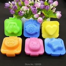 Moule à riz coloré en plastique, 6 pièces, en forme de poisson, cœur, étoile, voiture, moule à œufs, boule de riz, coupe-Sandwich pour bébé, accessoires de cuisine