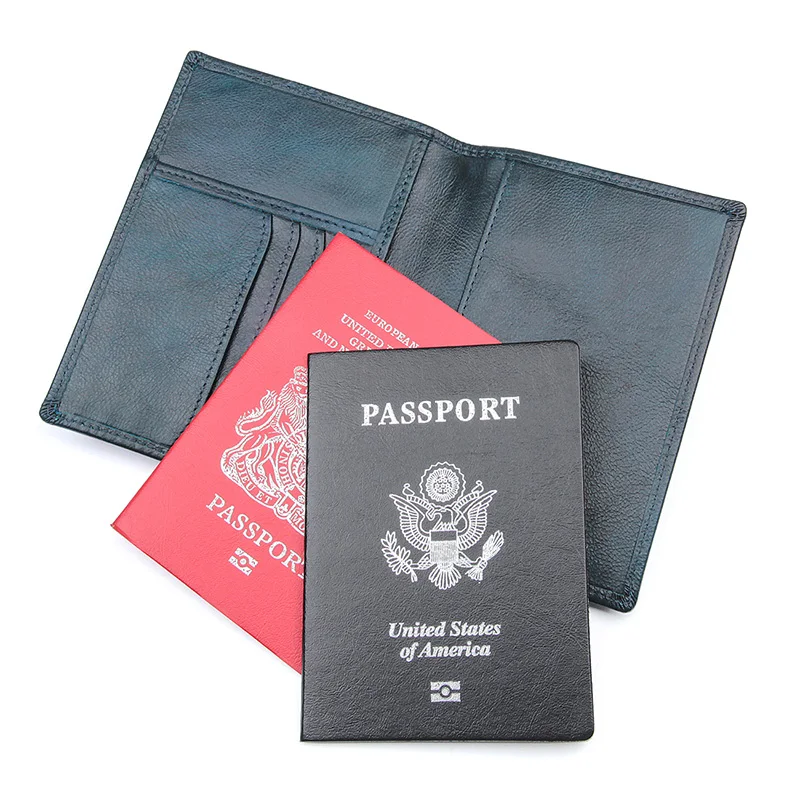 

GENODERN Genuine Leather Passport Cover Rfid Passport Holder Travel Case Credit Card Holder Cow Leather Passport Covers
