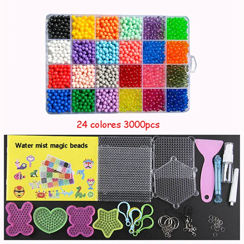 24 colors set Refill Beads puzzle Crystal DIY water spray beads set ball games 3D handmade magic toys for children