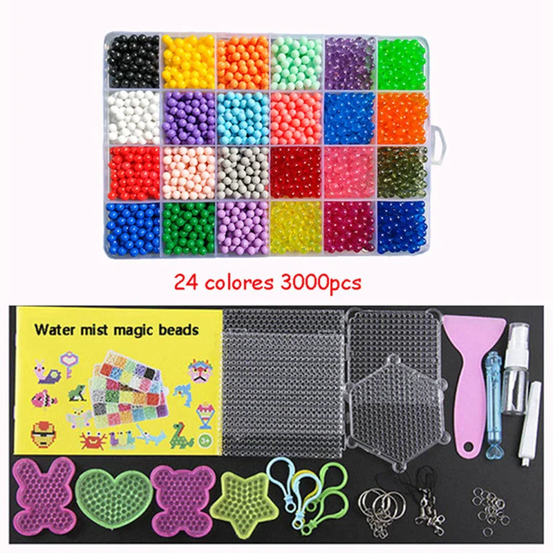 

24 colors set Refill Beads puzzle Crystal DIY water spray beads set ball games 3D handmade magic toys for children