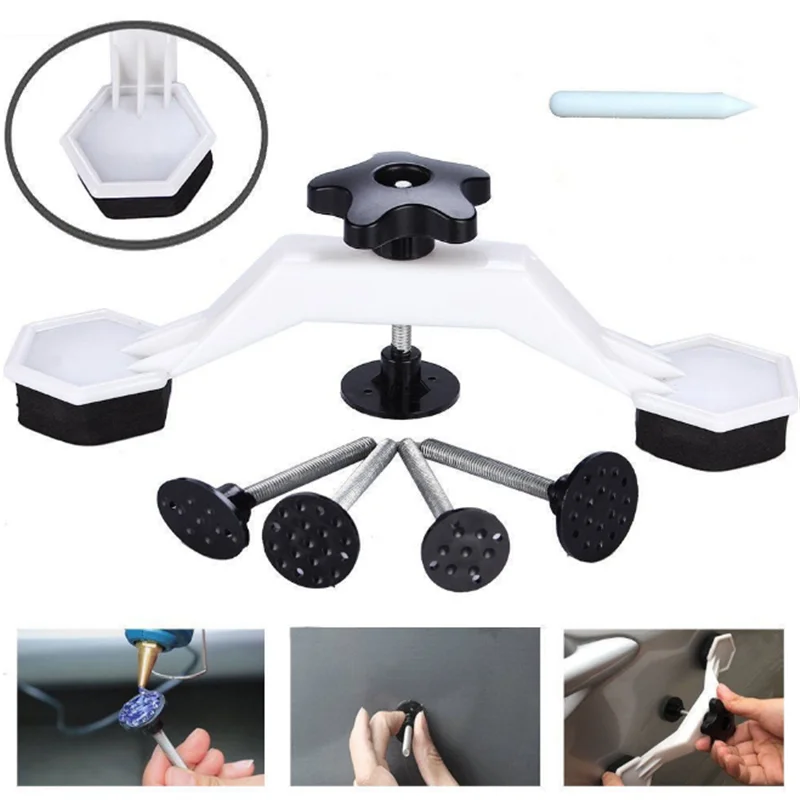 

Paintless Auto Car Dent Repair Body Damage Fix Tool Pulling Bridge Puller Dent Removal Glue Tabs Hand Repair Tools Kit Universal