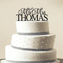 Заказ Свадебного Торта Топпер-Персонализированные вензеля торт Топпер-Мистер и миссис