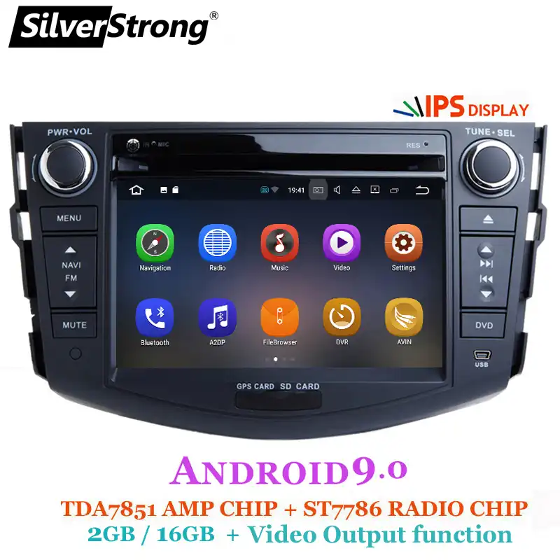SilverStrong Android 9 0 ips dvd плеер для Toyota RAV4 Rav 4 2007 2008 2009 2010 2011 2 din 1024*600 gps навигации Wi