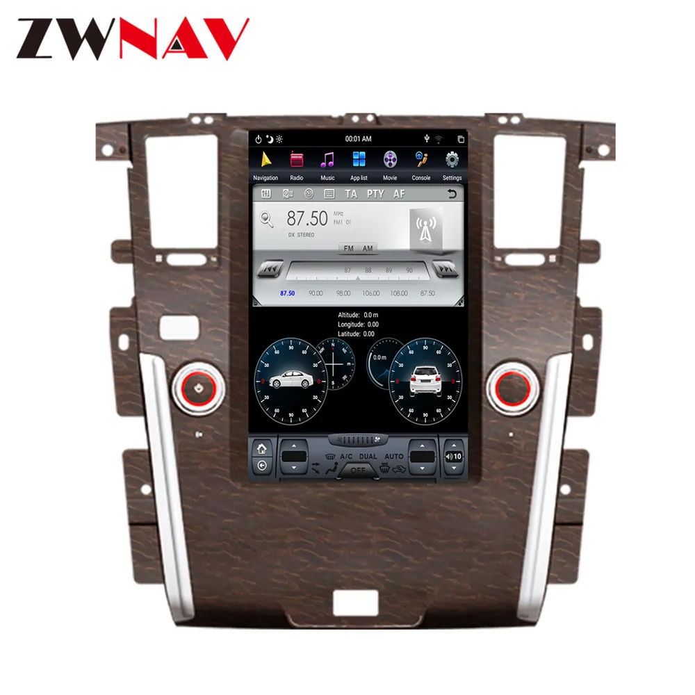 Clearance Android 9 4GB DSP Tesla style PX6 Car GPS Navigation For NISSAN PATROL 2010+ head unit multimedia player autoradio tape recorder 2