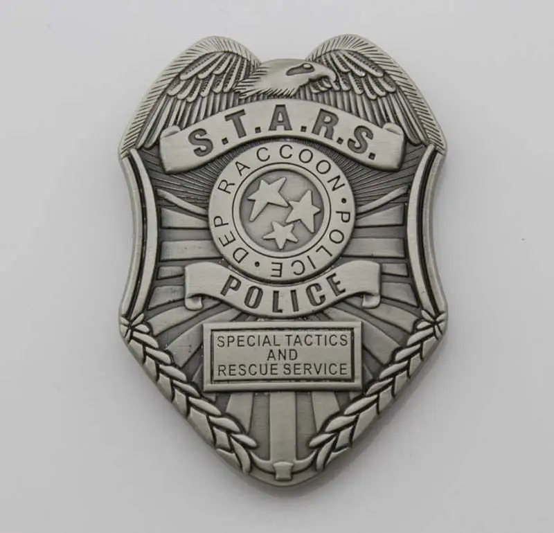 

RESIDENT EVIL BIOHAZARD S.T.A.R.S. STARS RACCOON POLICE DEP BADGE CLIP SILVER