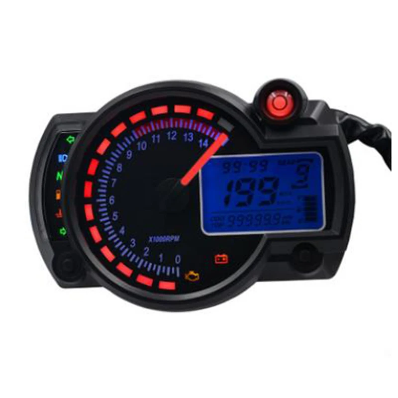 All In One Motorcycle Digital Speedometer 7 Color Display